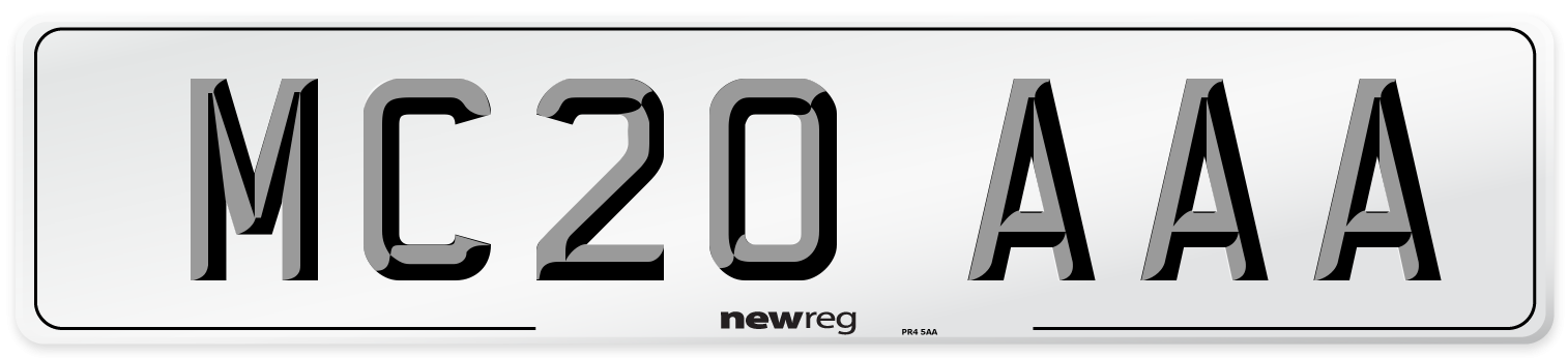 MC20 AAA Number Plate from New Reg